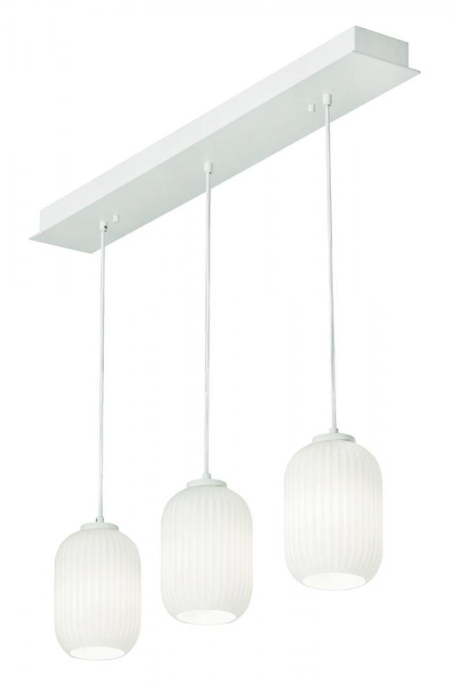 Callie 3 Light Linear Pendant,120V,White