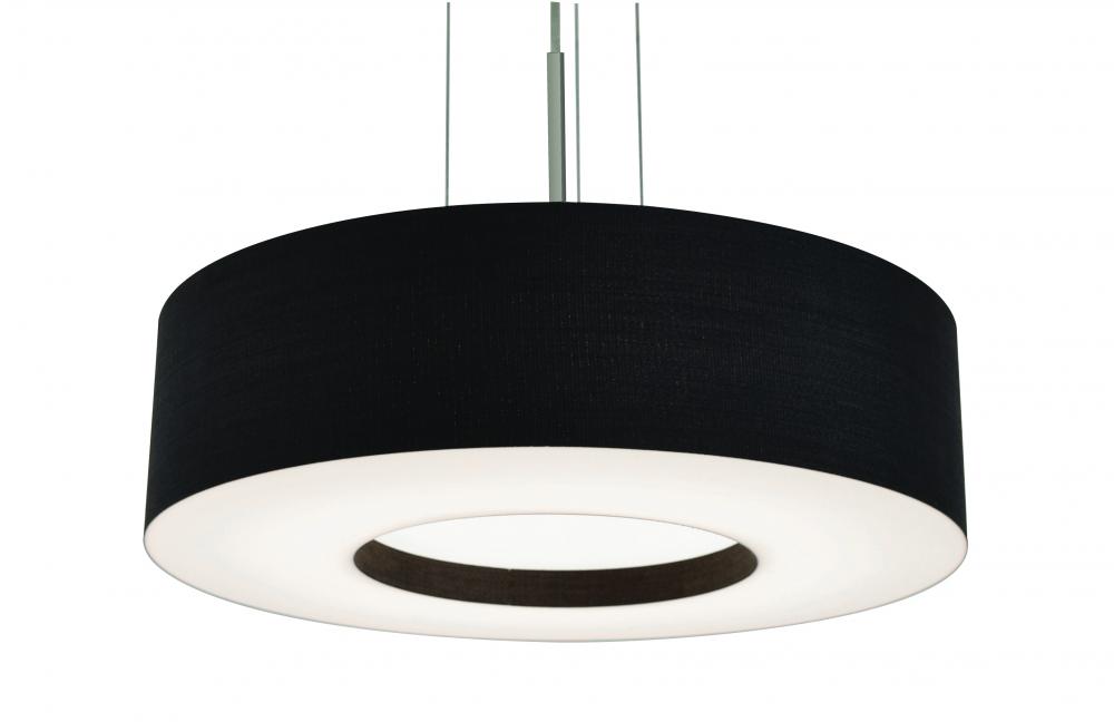 Montclair 15'' LED Pendant - Satin Nickel Fin - Black Shade