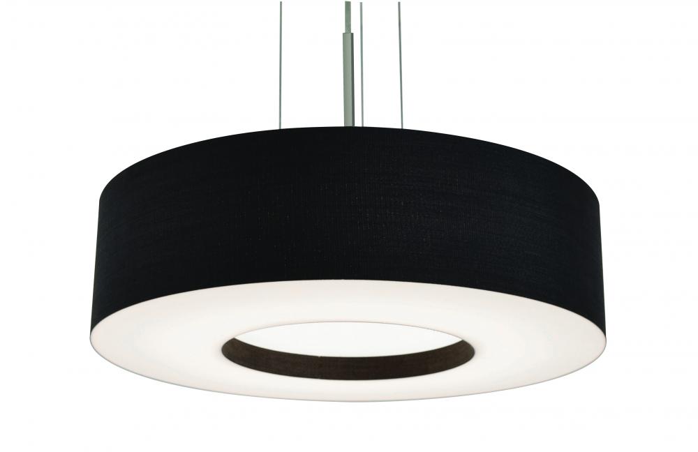 Montclair 19'' LED Pendant - Satin Nickel Fin - Black Shade