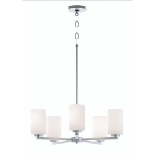 AFX Lighting, Inc. LEOP24MBSN - Leo 5 Light Med Base Chandelier,120V,SN