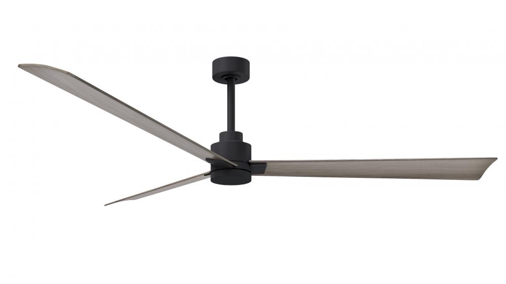Alessandra - 72" Three Blade Transitional Ceiling Fan - Matte Black Finish - Gray Ash Tone Blade