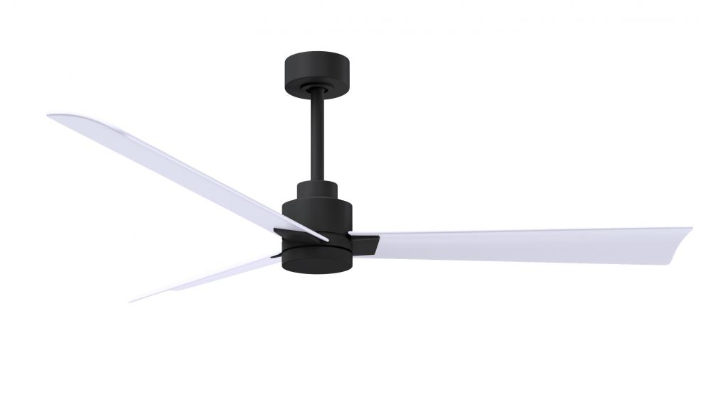 Alessandra - 56" Three Blade Transitional Ceiling Fan - Matte Black Finish - Matte White Blades