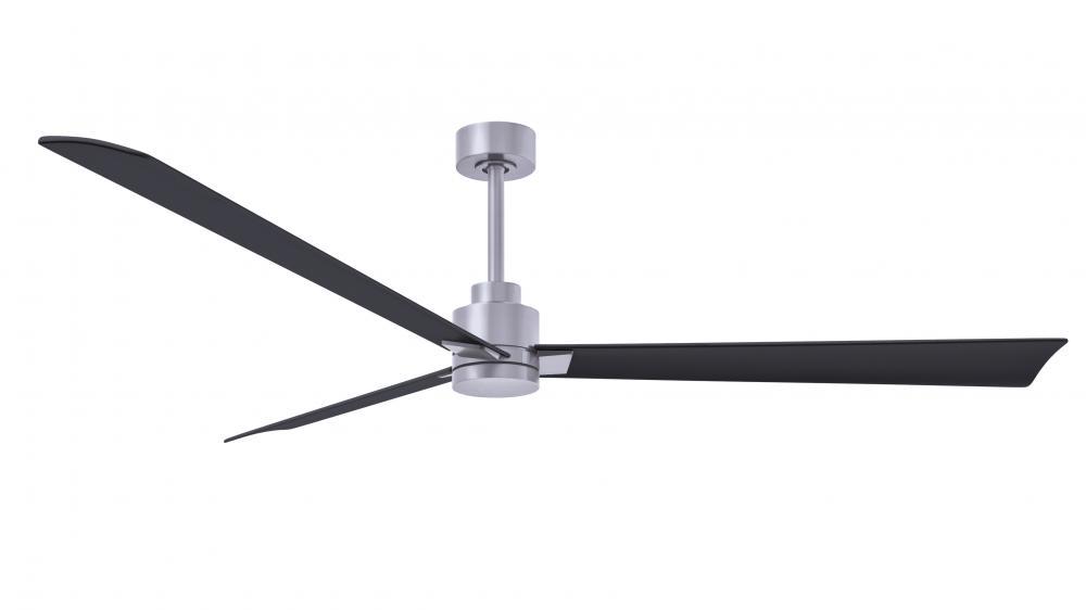 Alessandra - 72" Three Blade Transitional Ceiling Fan - Brushed Nickel Finish - Matte Black Blad