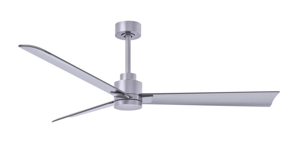Alessandra-56" Three Blade Transitional Ceiling Fan-Brushed Nickel Finish-Brushed Nickel Blades