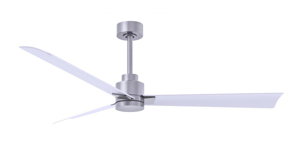 Alessandra - 56" Three Blade Transitional Ceiling Fan - Brushed Nickel Finish - Matte White Blad