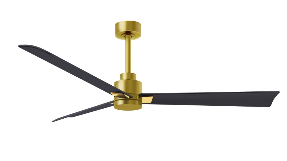 Alessandra - 56" Three Blade Transitional Ceiling Fan - Brushed Brass Finish - Matte Black Blade