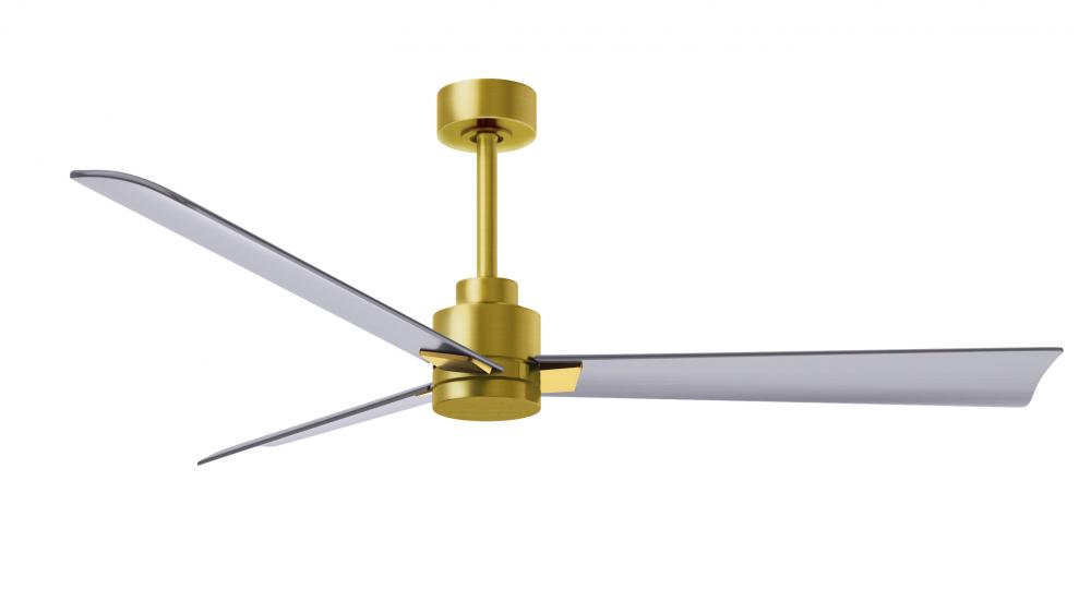 Alessandra-56" Three Blade Transitional Ceiling Fan-Brushed Brass Finish-Brushed Nickel Blades