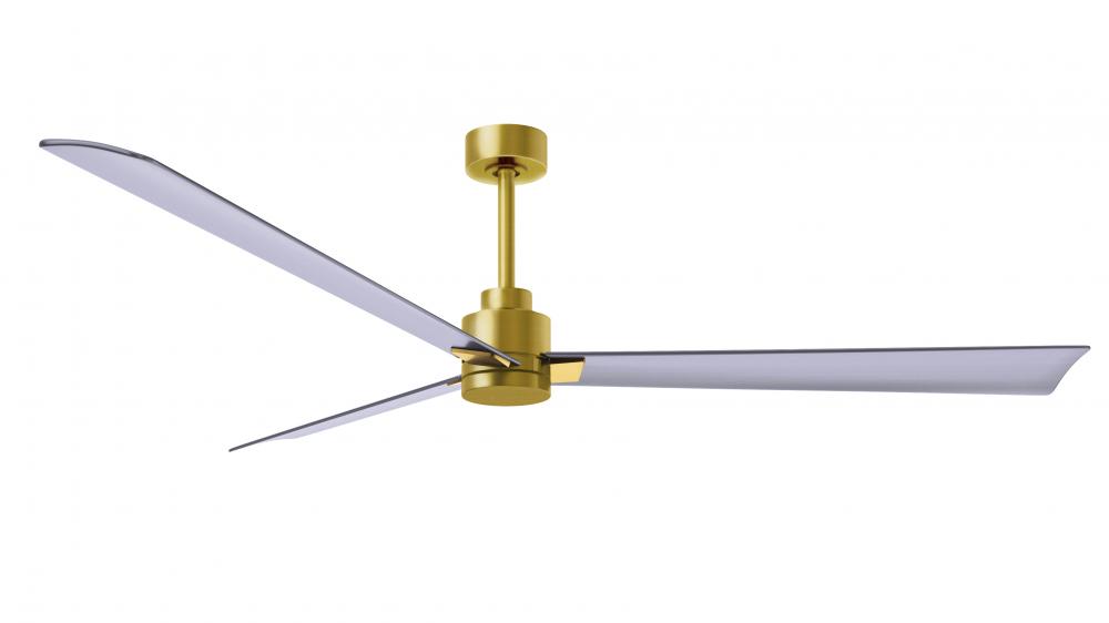 Alessandra-72" Three Blade Transitional Ceiling Fan-Brushed Brass Finish-Brushed Nickel Blades