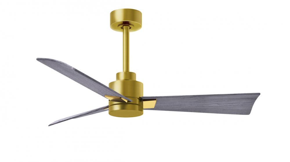 Alessandra-42" Three Blade Transitional Ceiling Fan-Brushed Brass Finish-Barn Wood Tone Blades