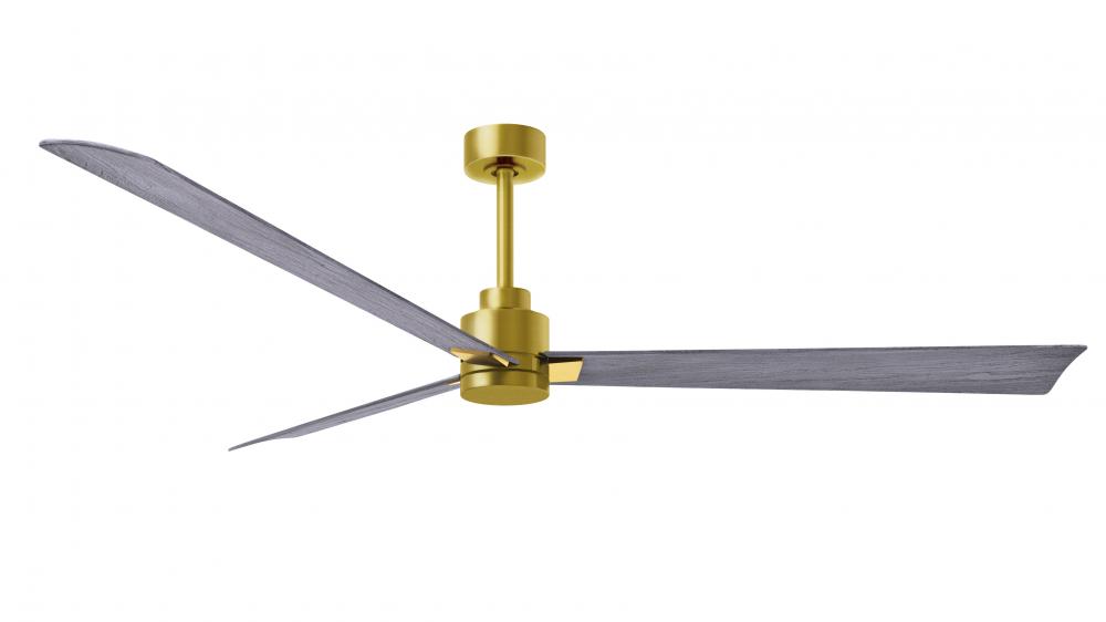 Alessandra-72" Three Blade Transitional Ceiling Fan-Brushed Brass Finish-Barn Wood Tone Blades