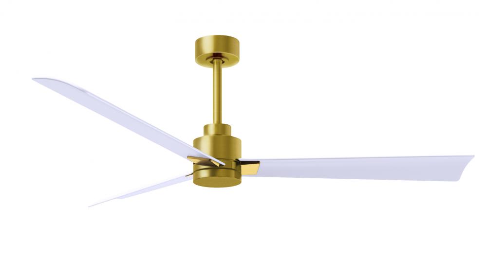 Alessandra - 56" Three Blade Transitional Ceiling Fan - Brushed Brass Finish - Matte White Blade