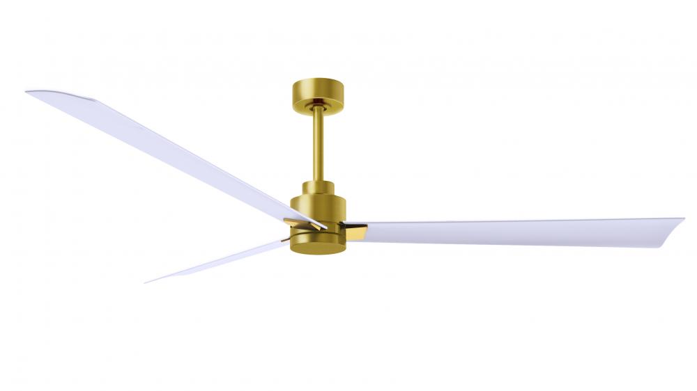 Alessandra - 72" Three Blade Transitional Ceiling Fan - Brushed Brass Finish - Matte White Blade