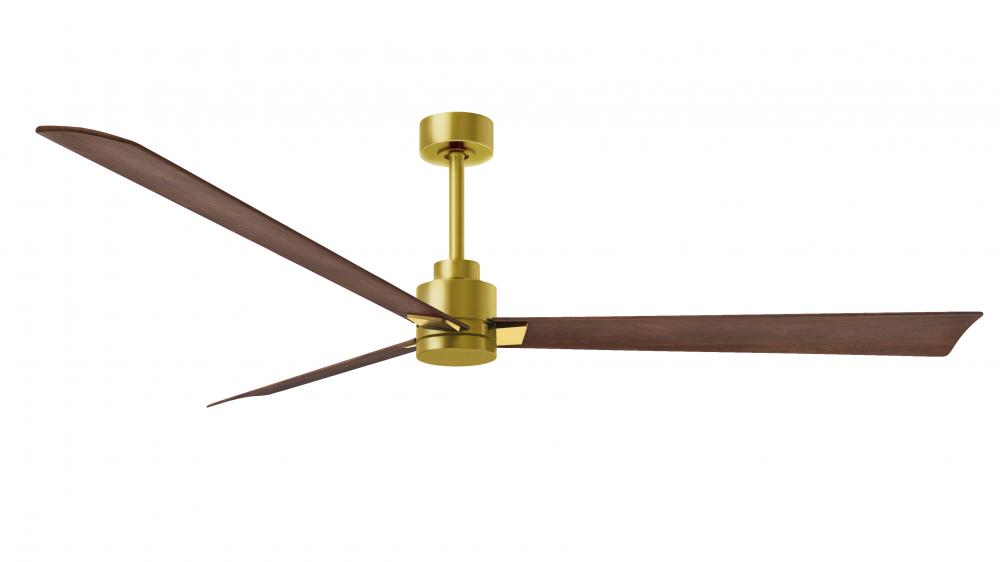Alessandra - 72" Three Blade Transitional Ceiling Fan - Brushed Brass Finish - Walnut Tone Blade
