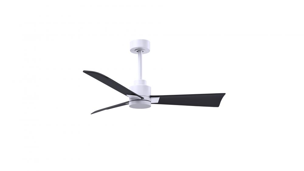 Alessandra - 42" Three Blade Transitional Ceiling Fan - Matte White Finish - Matte Black Blades
