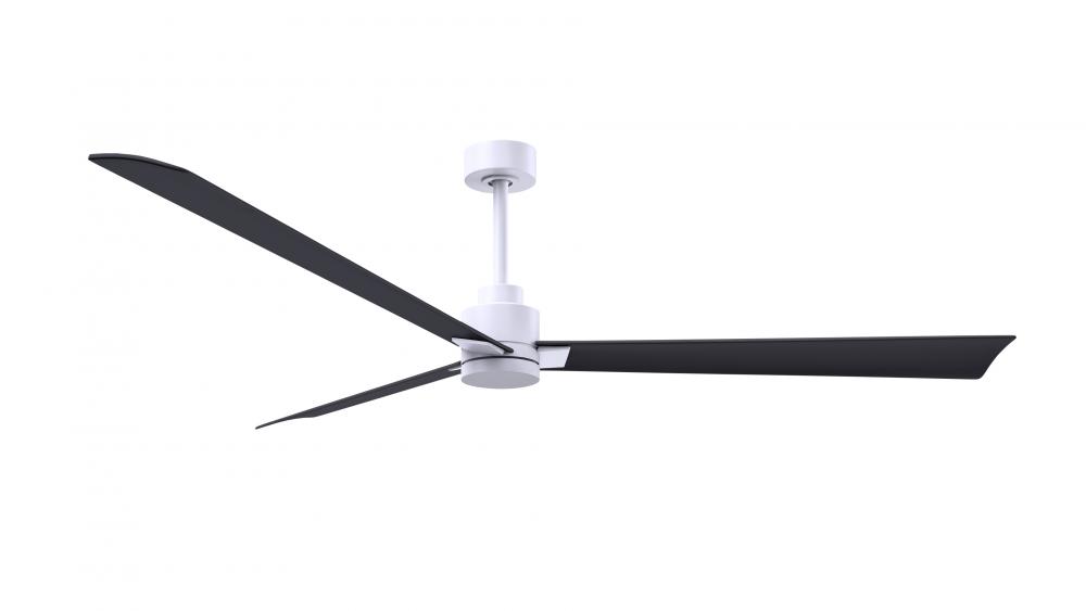 Alessandra - 72" Three Blade Transitional Ceiling Fan - Matte White Finish - Matte Black Blades