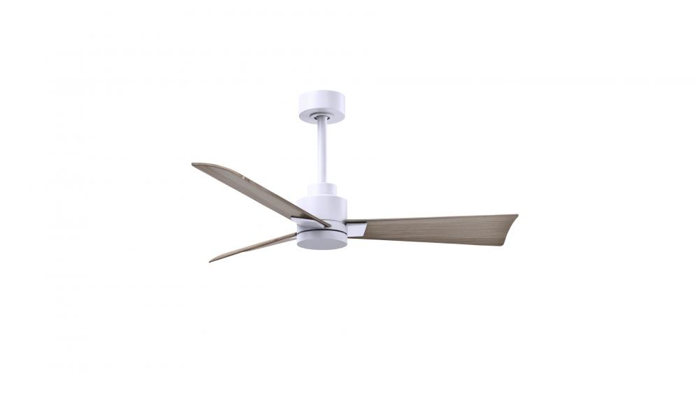 Alessandra - 42" Three Blade Transitional Ceiling Fan - Matte White Finish - Gray Ash Tone Blade
