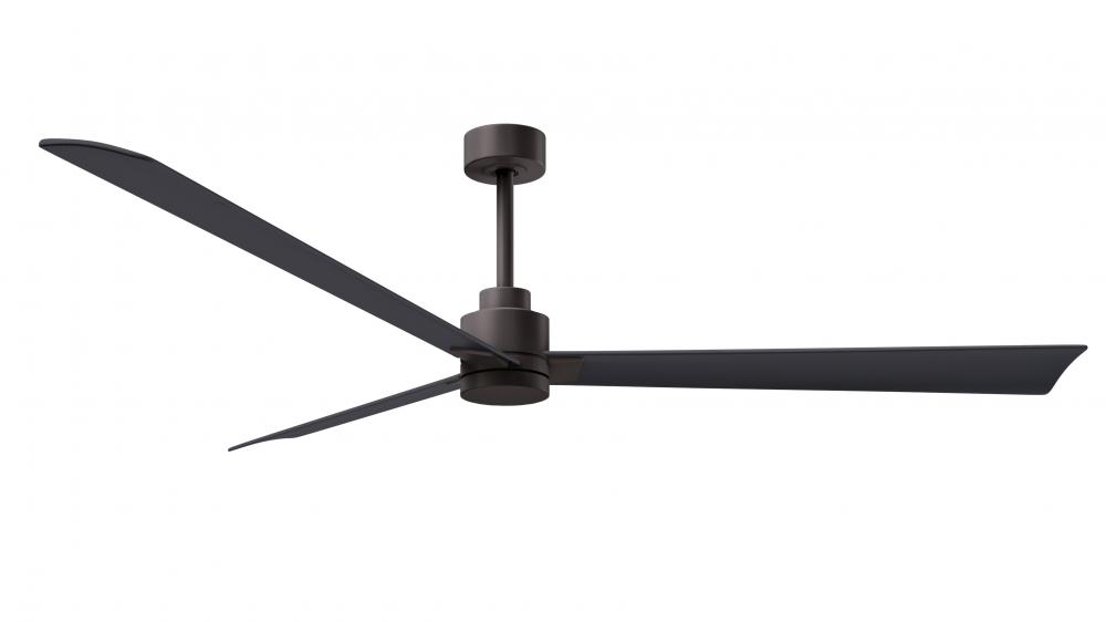 Alessandra - 72" Three Blade Transitional Ceiling Fan - Textured Bronze Finish - Matte Black Bla
