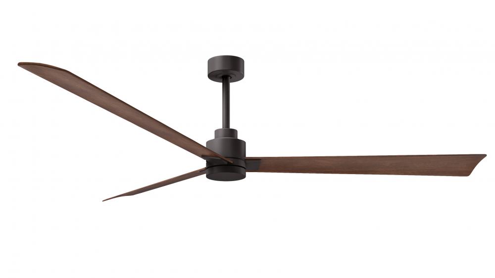 Alessandra - 72" Three Blade Transitional Ceiling Fan - Textured Bronze Finish - Walnut Tone Bla