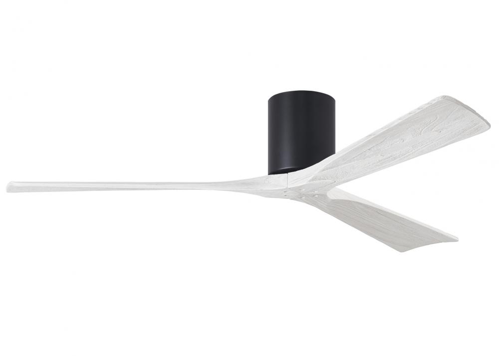 Irene-3H - Three Blade Flush Mount Paddle Fan - 60" - Matte Black Finish - Matte White Blades