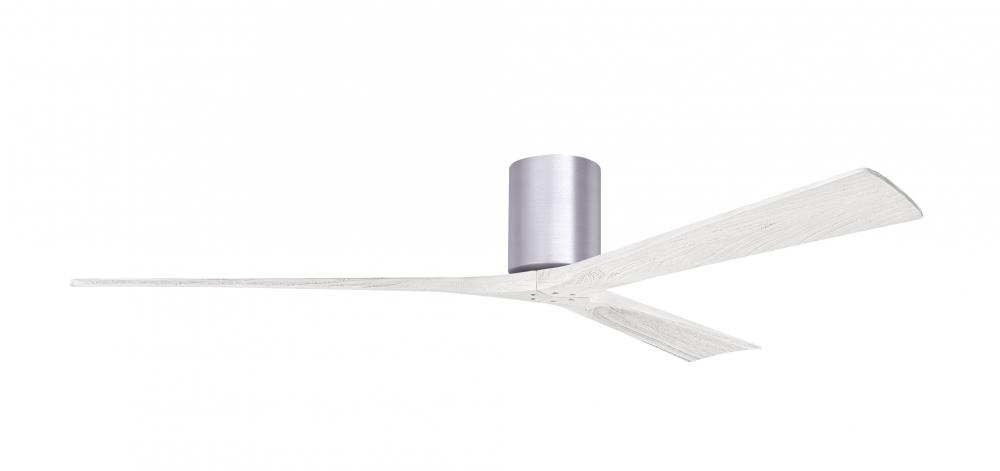 Irene-3H - Three Blade Flush Mount Paddle Fan - 72" - Brushed Nickel Finish - Matte White Blades