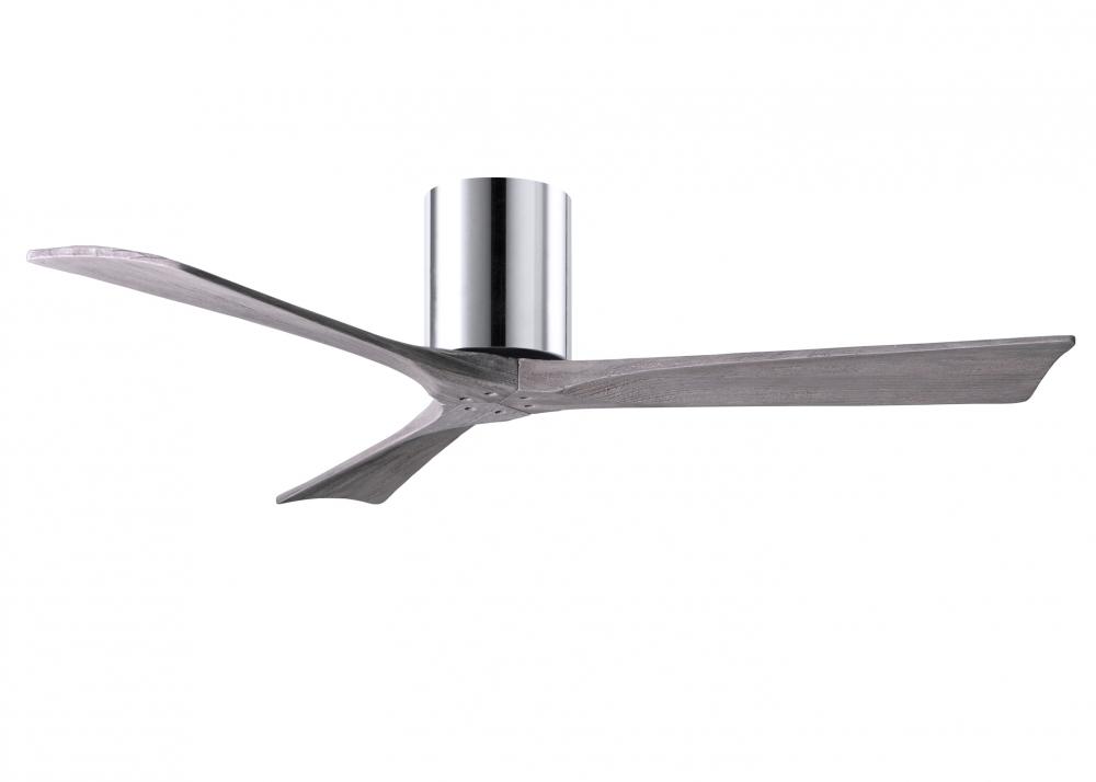 Irene-3H - Three Blade Flush Mount Paddle Fan - 52" - Polished Chrome Finish