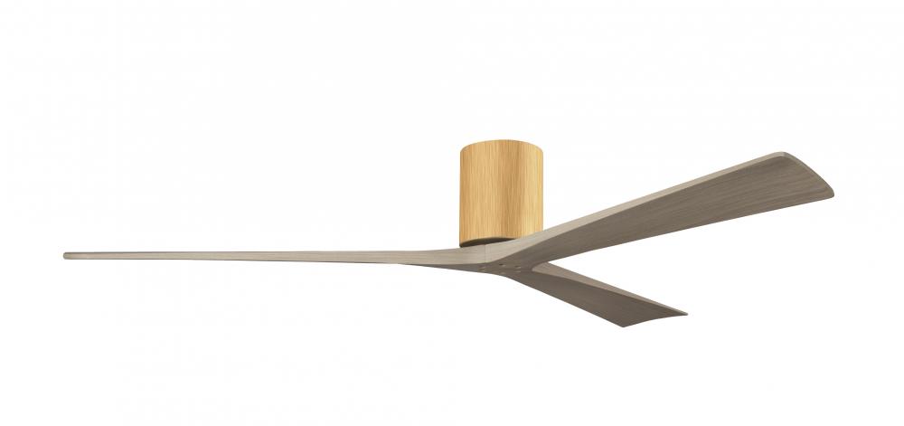 Irene-3H-Three Blade Flush Mount Paddle Fan-72"-Light Maple Tone Finish-Gray Ash Tone Blades
