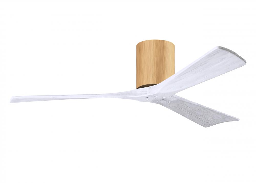 Irene-3H - Three Blade Flush Mount Paddle Fan - 52" - Light Maple Tone Finish