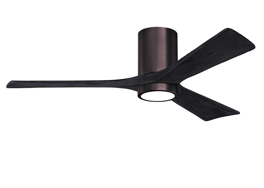 Irene-3HLK-52" Three Blade Flush Mount Paddle Fan-5CCT Integrated LED-Brushed Bronze Finish