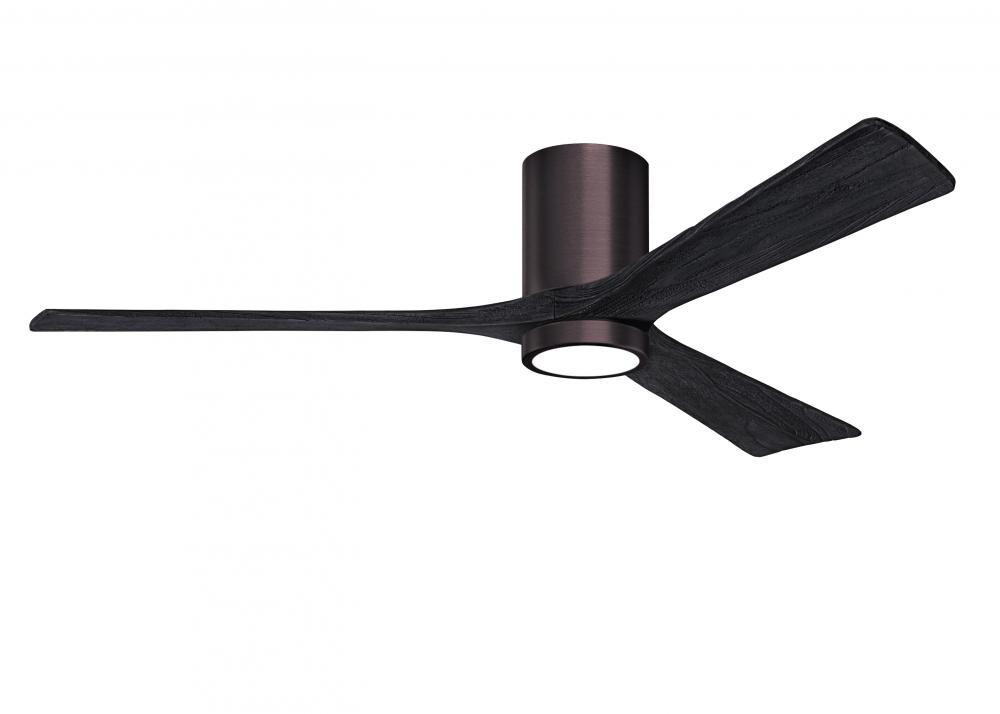 Irene-3HLK-60" Three Blade Flush Mount Paddle Fan-5CCT Integrated LED-Brushed Bronze Finish