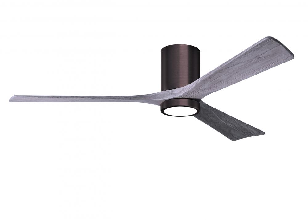 Irene-3HLK-60" Three Blade Flush Mount Paddle Fan-5CCT Integrated LED-Brushed Bronze Finish