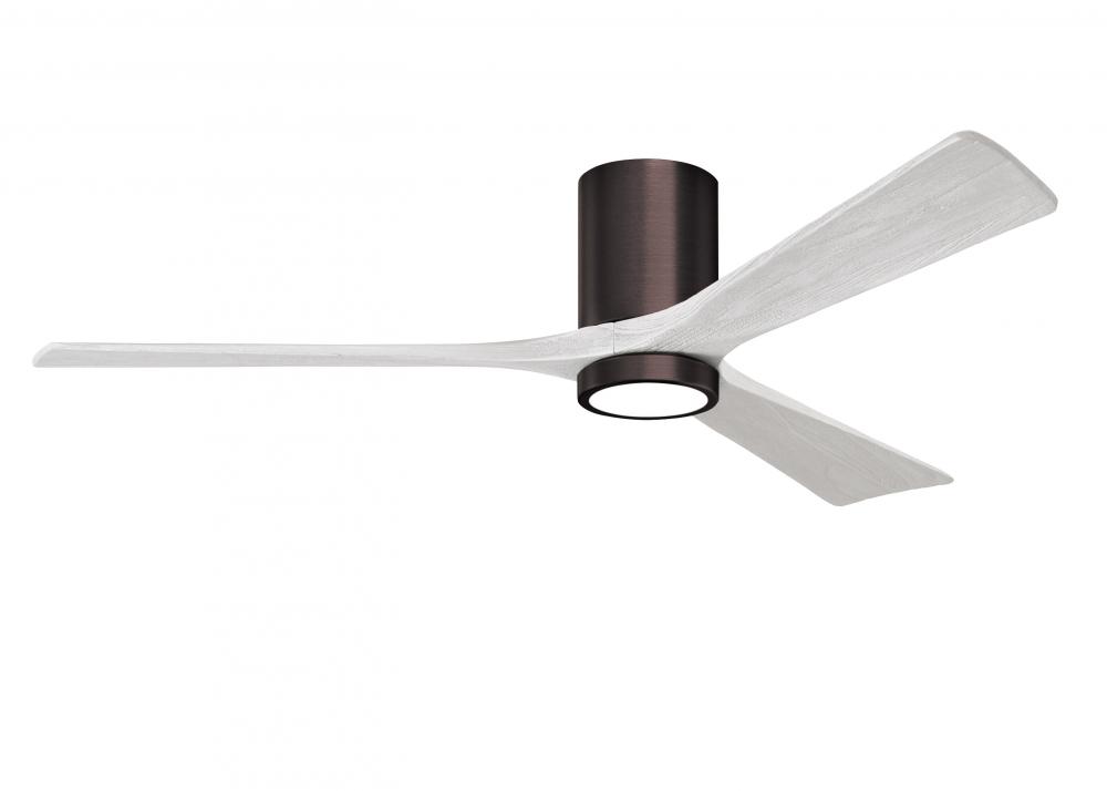 Irene-3HLK-60" Three Blade Flush Mount Paddle Fan-5CCT Integrated LED-Brushed Bronze Finish