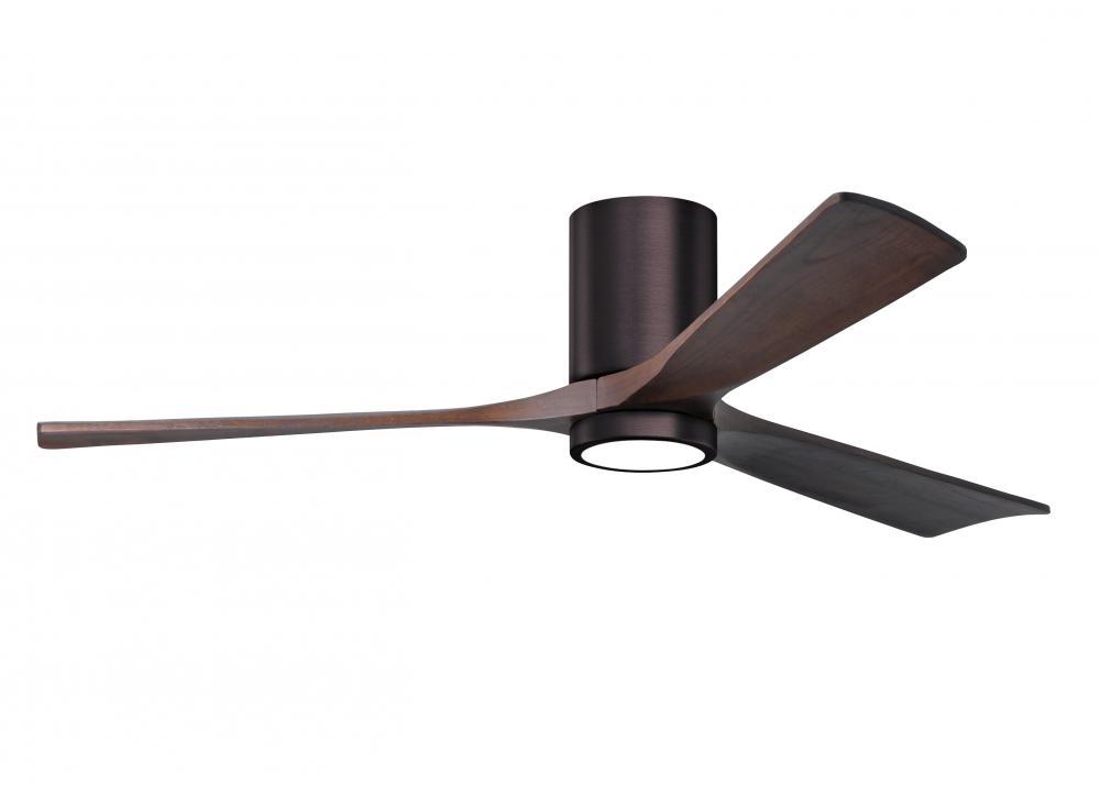 Irene-3HLK-60" Three Blade Flush Mount Paddle Fan-5CCT Integrated LED-Brushed Bronze Finish