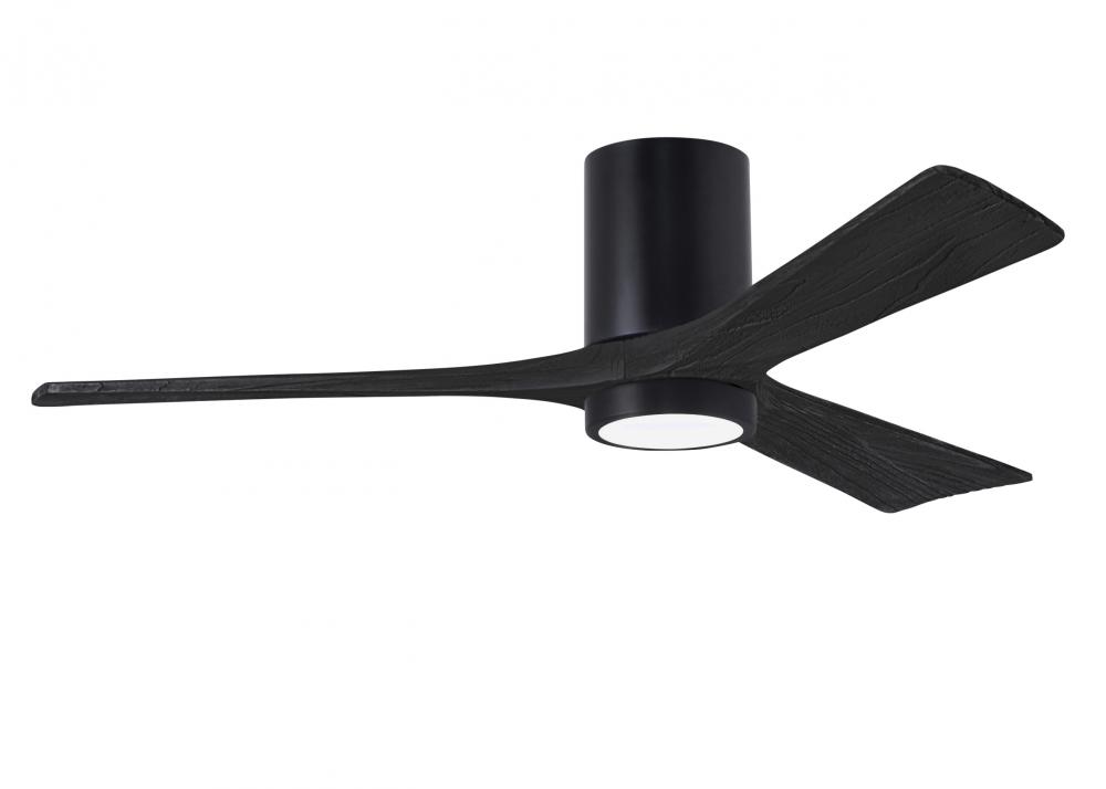 Irene-3HLK-52" Three Blade Flush Mount Paddle Fan-5CCT Integrated LED-Matte Black Finish