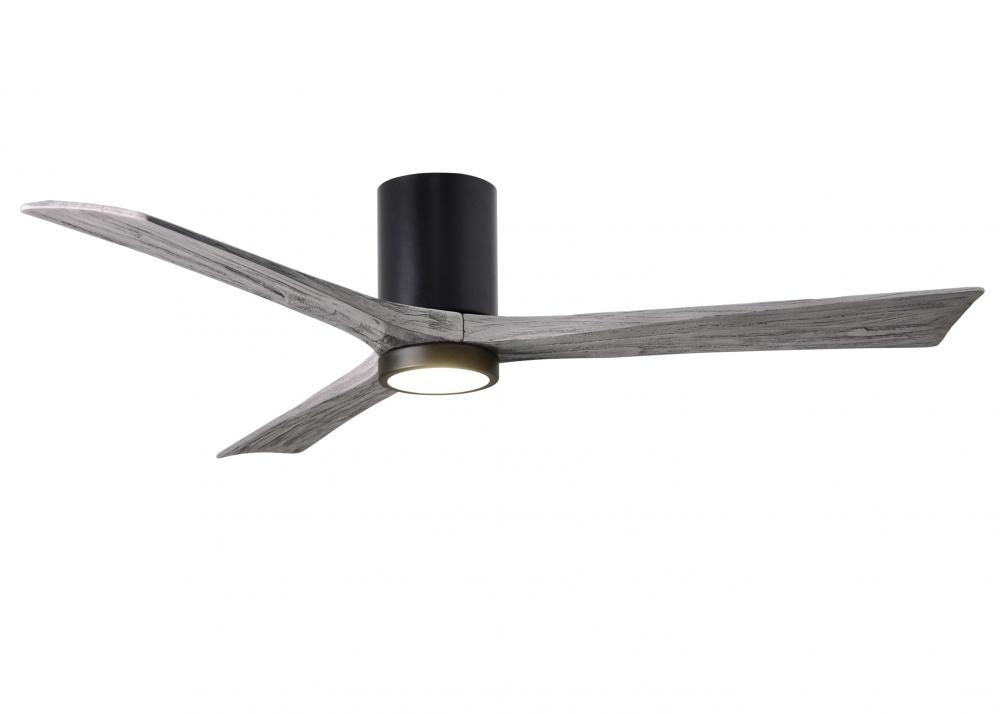 Irene-3HLK-60" Three Blade Flush Mount Paddle Fan-5CCT Integrated LED-Matte Black Finish
