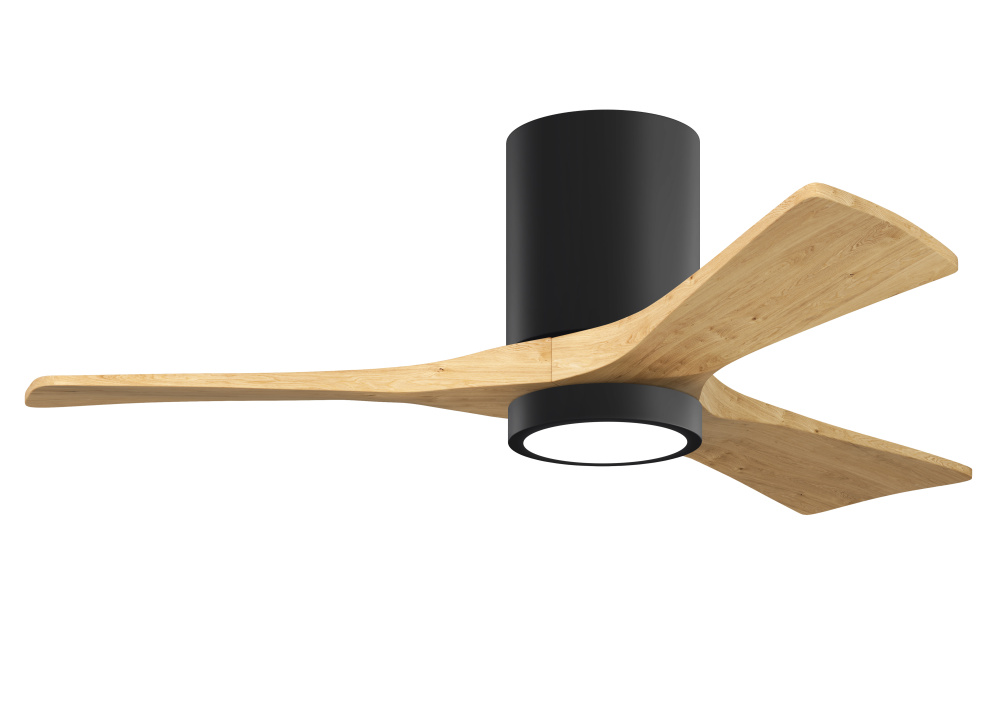 Irene-3HLK-42" Three Blade Flush Mount Paddle Fan-5CCT Integrated LED-Matte Black Finish