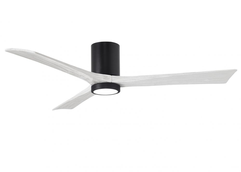 Irene-3HLK-60" Three Blade Flush Mount Paddle Fan-5CCT Integrated LED-Matte Black Finish