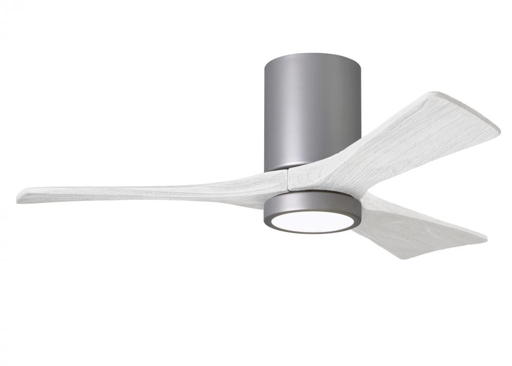 Irene-3HLK-42" Three Blade Flush Mount Paddle Fan-5CCT Integrated LED-Brushed Nickel Finish