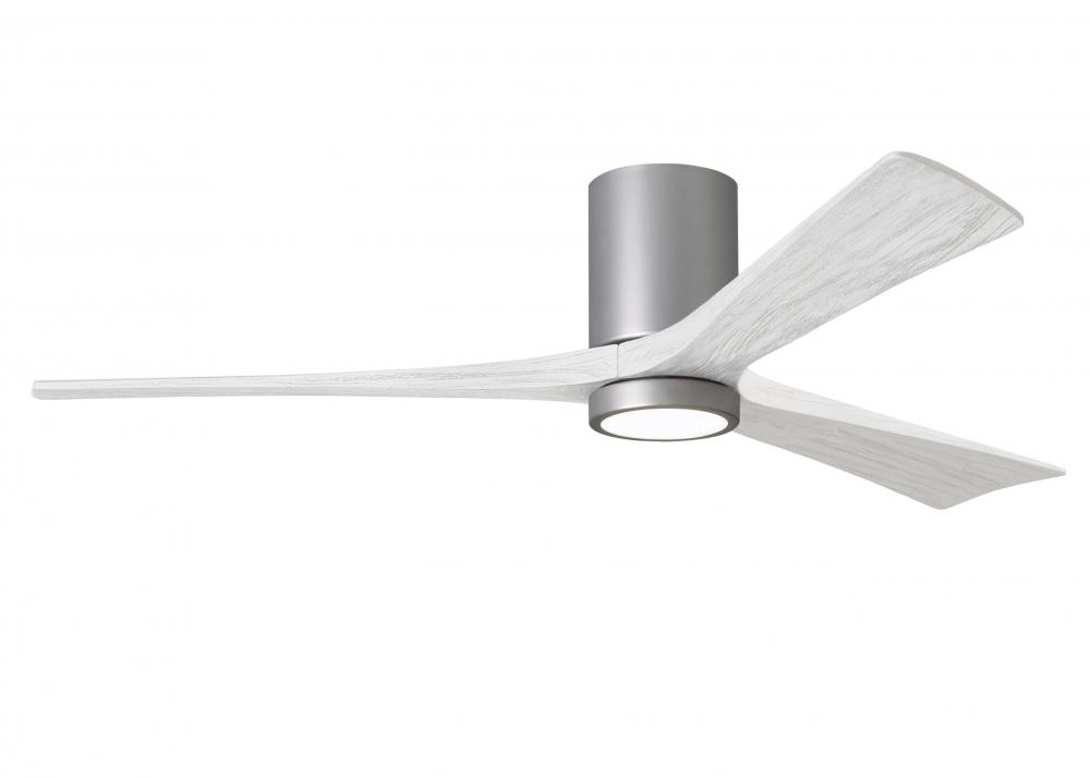 Irene-3HLK-60" Three Blade Flush Mount Paddle Fan-5CCT Integrated LED-Brushed Nickel Finish
