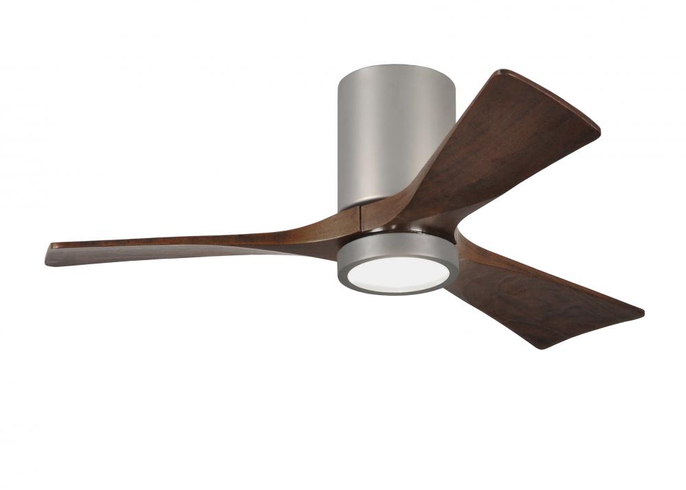 Irene-3HLK-42" Three Blade Flush Mount Paddle Fan-5CCT Integrated LED-Brushed Nickel Finish