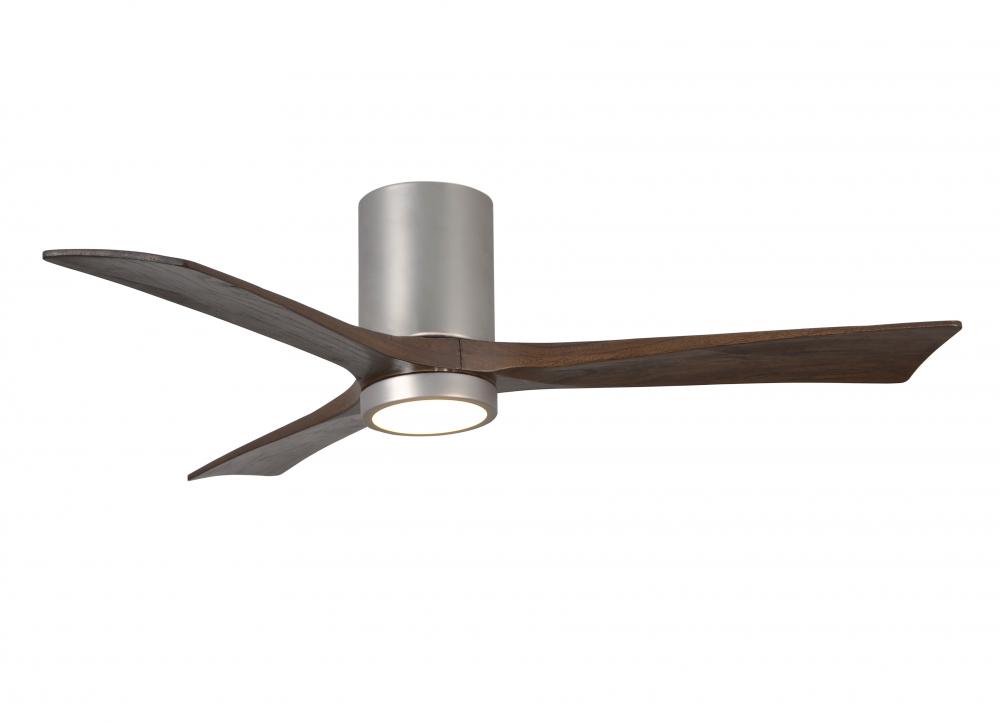 Irene-3HLK-52" Three Blade Flush Mount Paddle Fan-5CCT Integrated LED-Brushed Nickel Finish