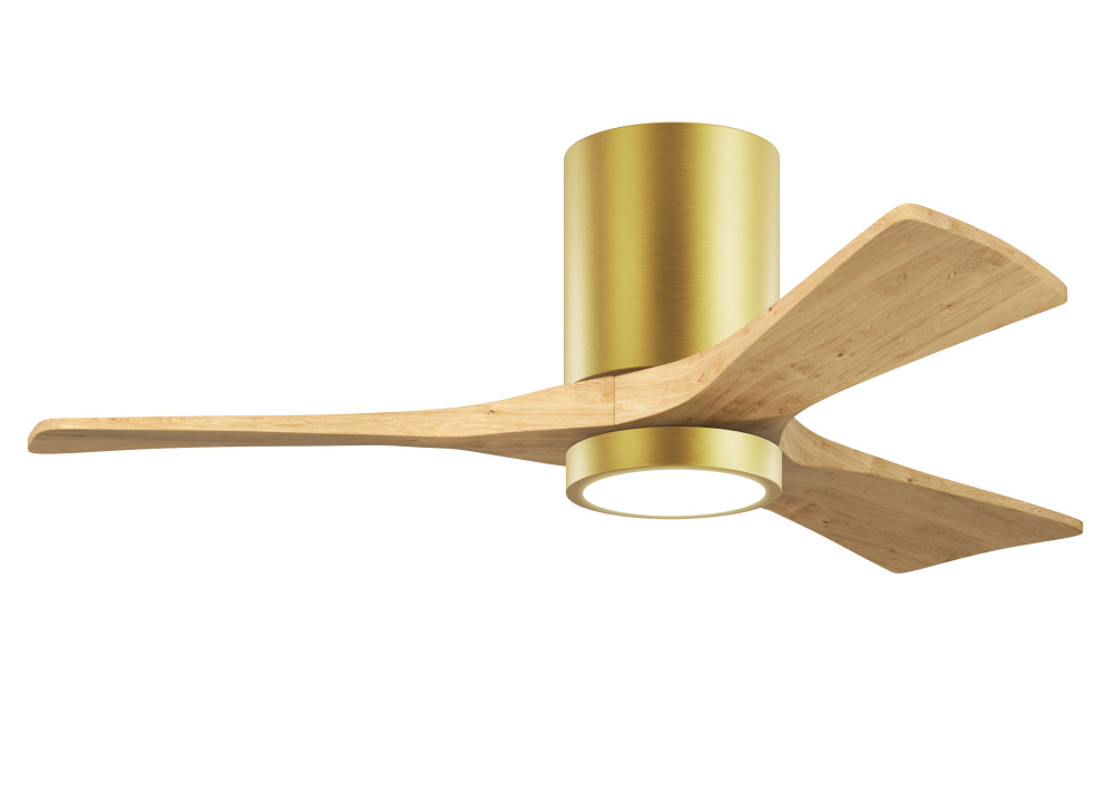 Irene-3HLK-42" Three Blade Flush Mount Paddle Fan-5CCT Integrated LED-Brushed Brass Finish