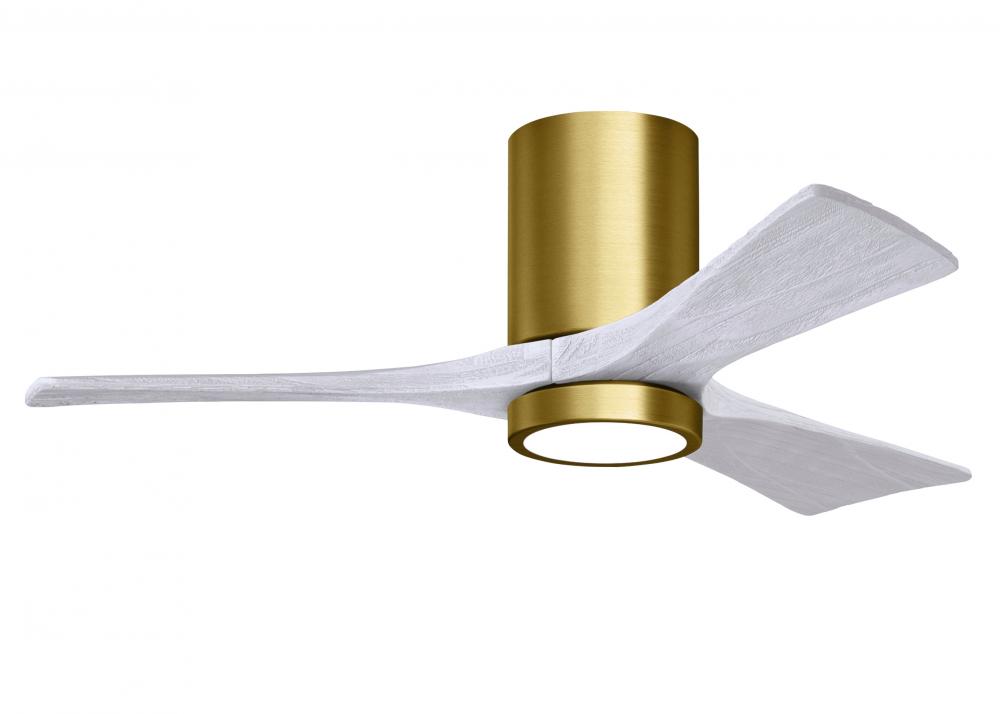 Irene-3HLK-42" Three Blade Flush Mount Paddle Fan-5CCT Integrated LED-Brushed Brass Finish