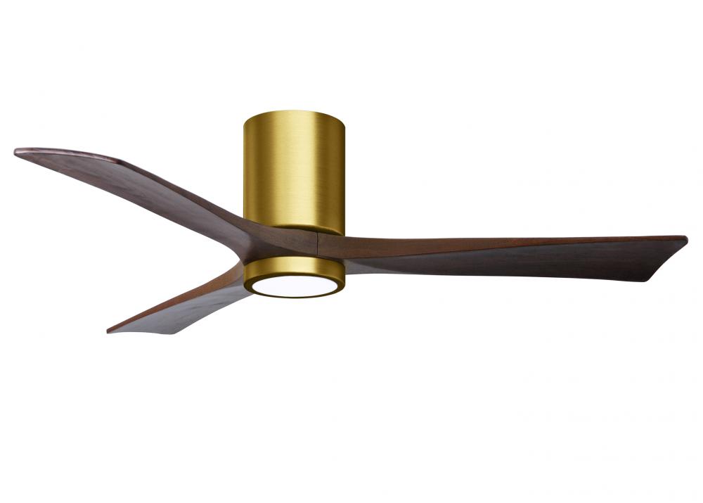Irene-3HLK-52" Three Blade Flush Mount Paddle Fan-5CCT Integrated LED-Brushed Brass Finish