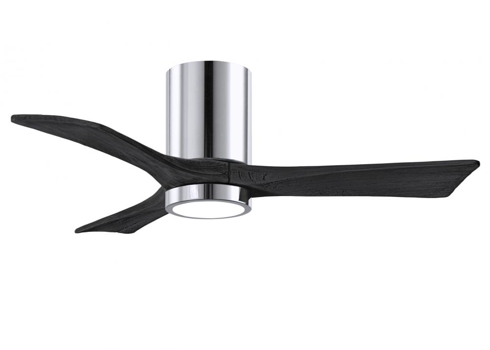 Irene-3HLK-42" Three Blade Flush Mount Paddle Fan-5CCT Integrated LED-Polished Chrome Finish