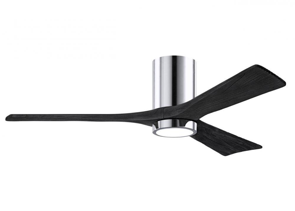 Irene-3HLK-52" Three Blade Flush Mount Paddle Fan-5CCT Integrated LED-Polished Chrome Finish