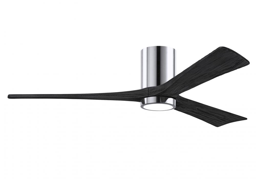 Irene-3HLK-60" Three Blade Flush Mount Paddle Fan-5CCT Integrated LED-Polished Chrome Finish