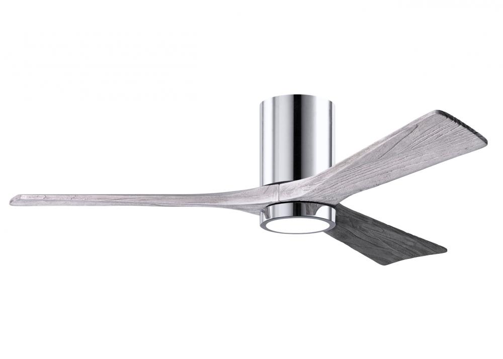 Irene-3HLK-52" Three Blade Flush Mount Paddle Fan-5CCT Integrated LED-Polished Chrome Finish