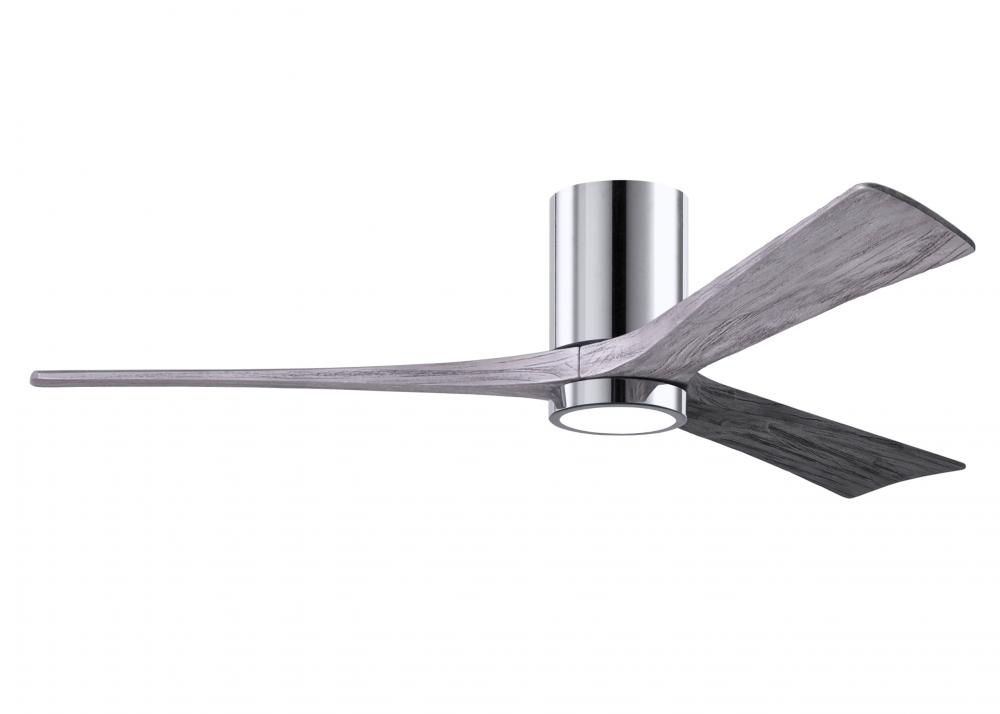 Irene-3HLK-60" Three Blade Flush Mount Paddle Fan-5CCT Integrated LED-Polished Chrome Finish