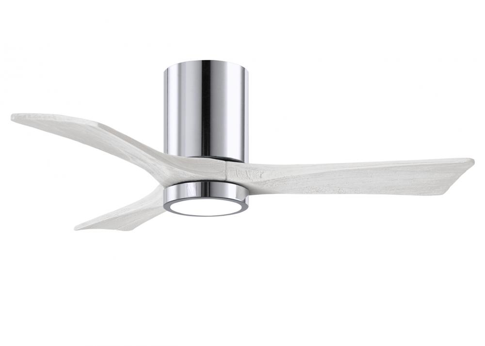 Irene-3HLK-42" Three Blade Flush Mount Paddle Fan-5CCT Integrated LED-Polished Chrome Finish