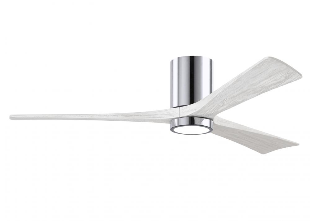 Irene-3HLK-60" Three Blade Flush Mount Paddle Fan-5CCT Integrated LED-Polished Chrome Finish